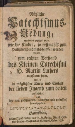 Nützliche Catechismus-Uebung