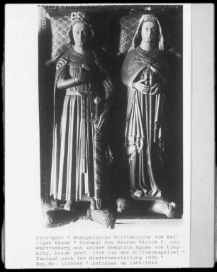 Grabmal des Grafen Ulrich I. von Württemberg und seiner Gemahlin Agnes von Liegnitz, beide gest. 1265