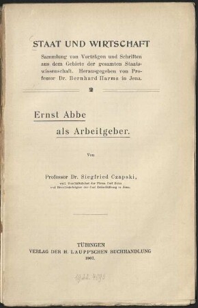 Ernst Abbe als Arbeitgeber