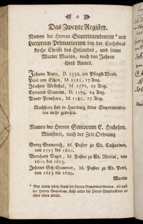 Das Zweyte Register.
