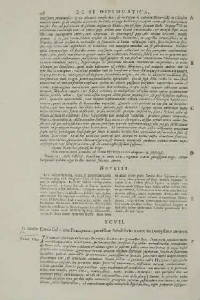 XCVII. Caroli Calvi item Praeceptum, quo villam Scindelicias monachis Dionysianis attribuit.