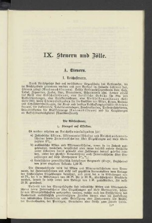 IX. Steuern und Zölle