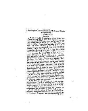 Spicilegium Annotationum in Orationes Dionis Chrysostomi : (Fortsetzung.)