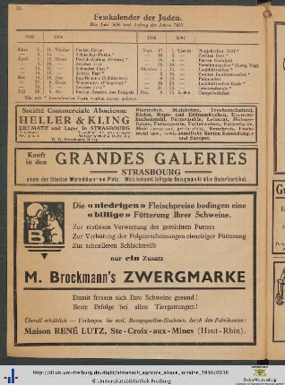 Festkalender der Juden.