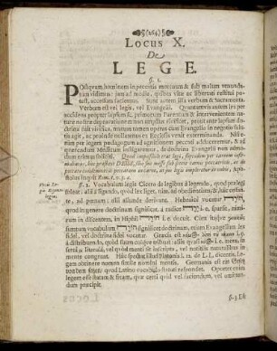 Locus X. De Lege