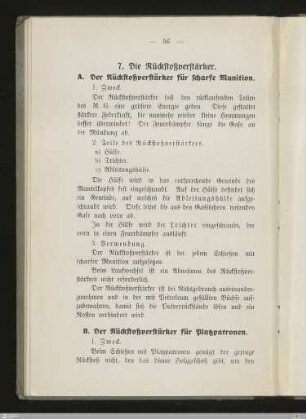 7. Der Rückstoßverstärker für scharfe Patronen und für Platzpatronen