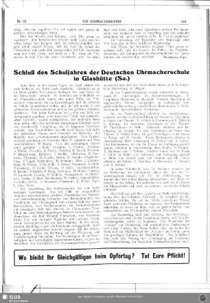 Schluß des Schuljahres der Deutschen Uhrmacherschule in Glashütte (Sa.)