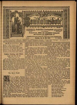 Erste Ausgabe vom Sonntag, den 23. Mai 1909.