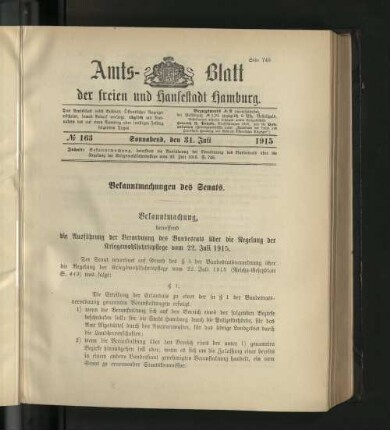 No. 163, 31. Juli 1915