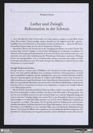 Luther und Zwingli: Reformation in der Schweiz