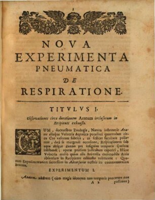 Experimenta pneumatica respirationem spectantia