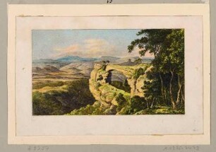 Das Prebischtor (Pravčická brána) bei Herrnskretschen (heute Hřensko, Tschechien) in der Böhmischen Schweiz, aus Richters 30 An- und Aussichten zum Taschenbuch für die Sächsische Schweiz