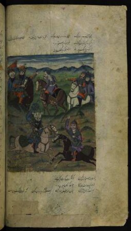 Illustration: Rustam im Kampf mit Barzū