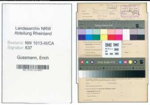 Entnazifizierung Erich Gussmann , geb. 29.05.1916 (Verwaltungsangestellter)