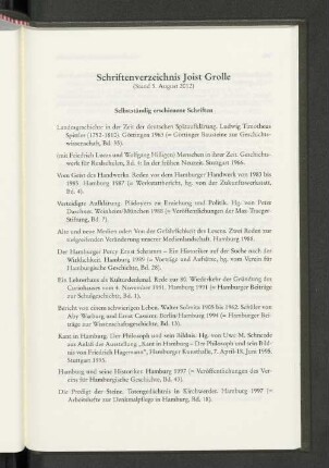 Schriftenverzeichnis Joist Grolle