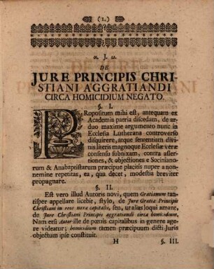 De iure principis Christiani aggratiandi circa homicidium negato