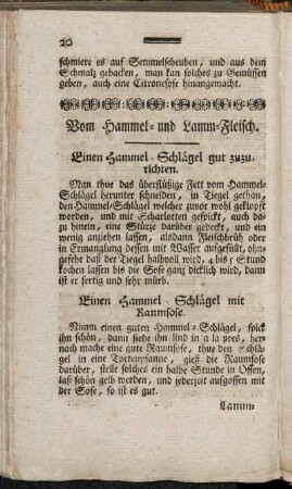 Vom Hammel- und Lamm-Fleisch.