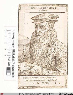 Bildnis Johannes Oporinus (eig. Herbst od. Herbster)