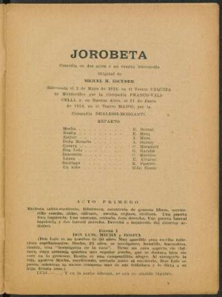 Jorobeta : comedia en dos actos y un cuadro intermedio