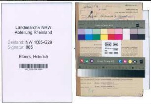 Entnazifizierung Heinrich Elbers , geb. 26.04.1914 (Bahninspektor)