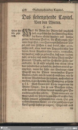Das siebenzehende Capitel. Von den Thieren