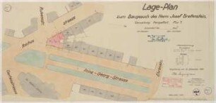 Lageplan zum Baugesuch des Herrn Josef Breitenstein.