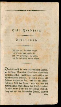 Erste Vorlesung. Einleitung