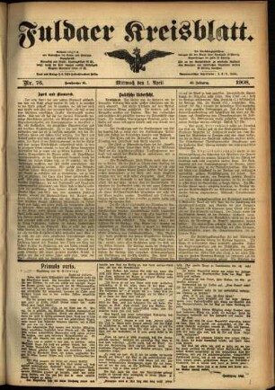 Ausgabe vom Mittwoch, den 01. April 1908.