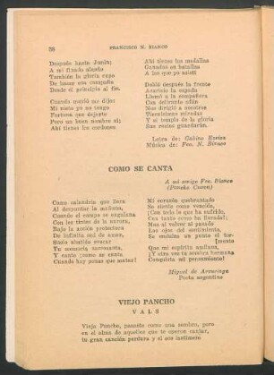 Viejo pancho : Vals