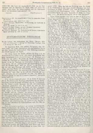 927-933 [Rezension] Koch, Gerhard, Die Auferstehung Jesu Christi