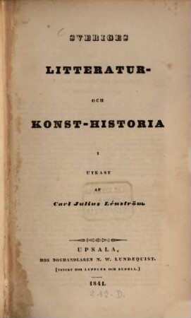 Sveriges Litteratur- och Konst-Historia