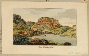 Das Dorf und die Festung Königstein an der Elbe in der Sächsischen Schweiz von Osten