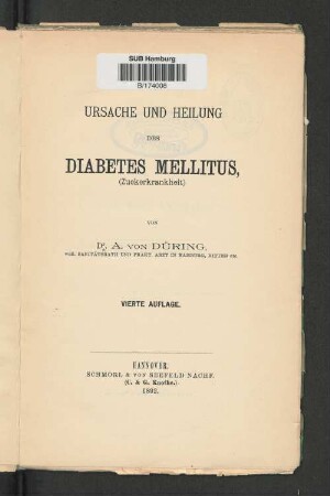 Ursache und Heilung des Diabetes mellitus (Zuckerkrankheit)
