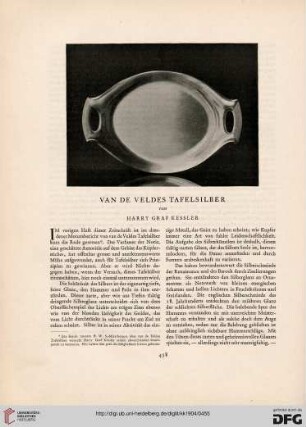 Van de Veldes Tafelsilber