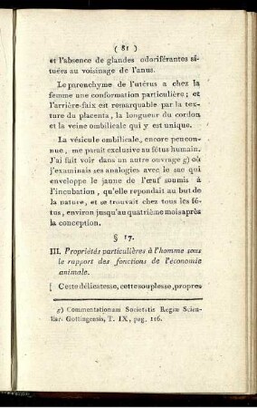 III. Propriétés particulières à l'homme sous le rapport des fonctions de l'économie animale