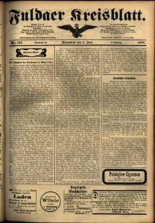 Zweite Ausgabe vom Samstag, den 08. Juni 1907.
