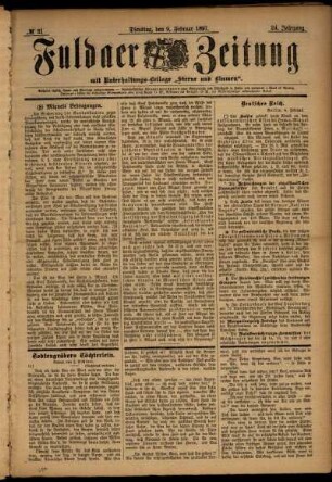 Ausgabe vom Dienstag, den 09. Februar 1897.