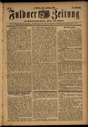 Ausgabe vom Dienstag, den 09. Februar 1897.