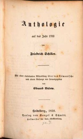 Anthologie auf das Jahr 1782