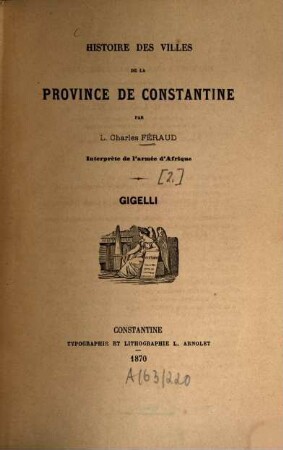 Histoire des villes de la province de Constantine. 2