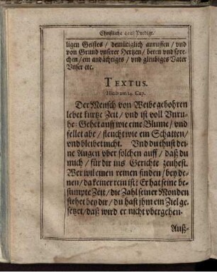 "Textus" und "Außlegung"