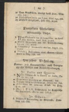 Dreyzehnte Abtheilung. Astronomische Bücher