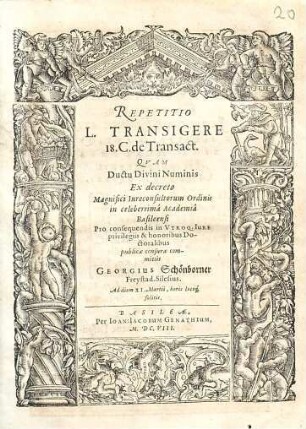 Repetitio L. Transigere 18. C. de Transact.