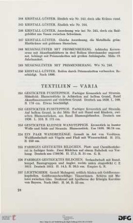 Textilien – Varia (Nr. 251-264)