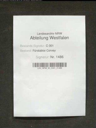 Traktat über die Abtwahl in Corvey 1737 (aus dem Archiv des Kl. Marienmünster?)
