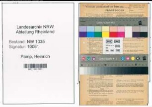 Entnazifizierung Heinrich Pamp , geb. 03.07.1901 (Elektromeister)