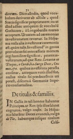 De titulis & familiis.