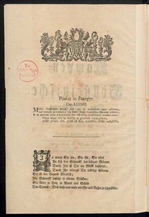 Plinius in Panegyr. Cap. LXXXIII. ...