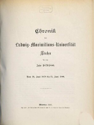 Chronik. 1879/80