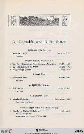 Gemälde und Kunstblätter (Nr. 1-82)